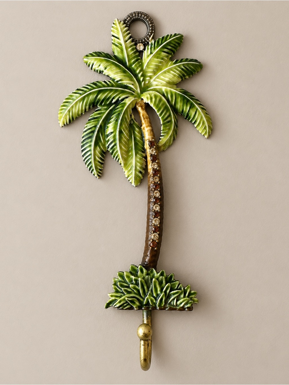 Jeweled Palm Tree Wall Hook Tropical Coastal Decor Kauai